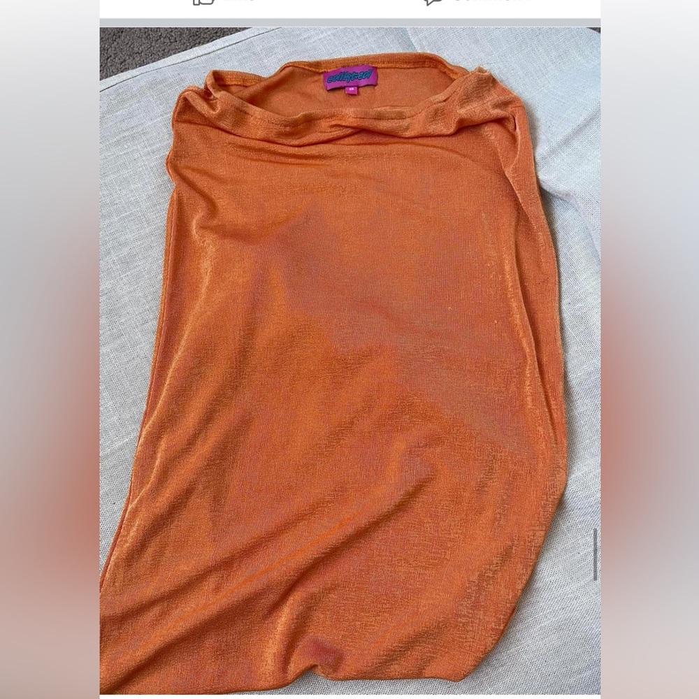 EDIKTED orange maxi skirt